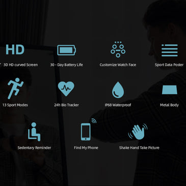 Smart Watch IMILAB KW66 Men Bluetooth IP68 Waterproof Sport Fitness Tracker-Black