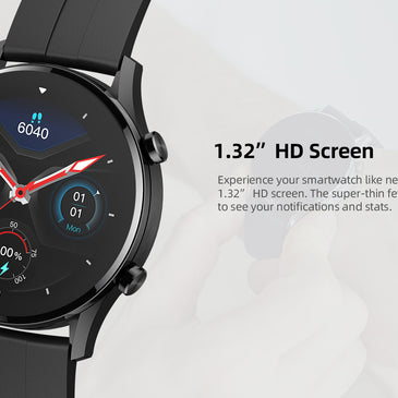 IMILAB W12 Smart Watch For Men Women Bluetooth Sports Fitness Tracker Heart Rate IP68 Waterproof -Black