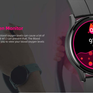 IMILAB W12 Smart Watch For Men Women Bluetooth Sports Fitness Tracker Heart Rate IP68 Waterproof -Black