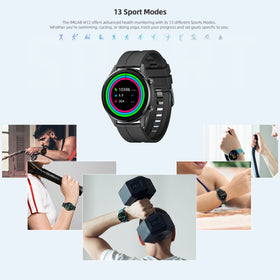 IMILAB W12 Smart Watch For Men Women Bluetooth Sports Fitness Tracker Heart Rate IP68 Waterproof -Black